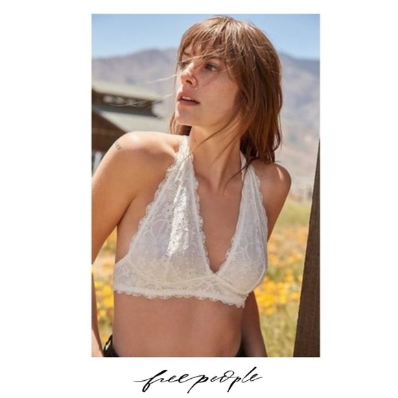 Free People Other - Free People | Galloon Lace Halter Bra Ivory